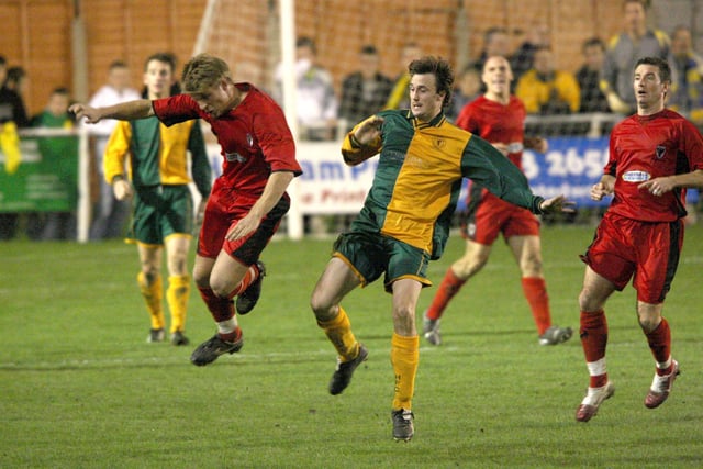 Action from the Hornets' shootout win over AFC Wimbledon in the third qualifying round replay in 2007-08
