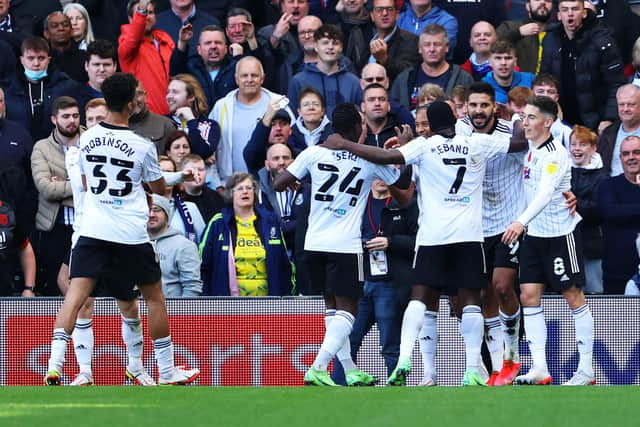 Fulham celebrate a goal in a 3-0 win over West Brom last weekend. Photo: Andrew Redington/Getty Images.