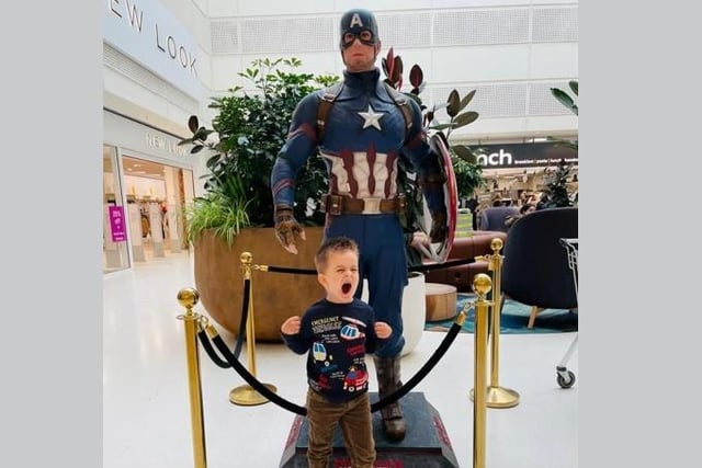 Captain America with a young fan