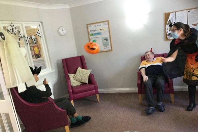 Staff decorated the care home