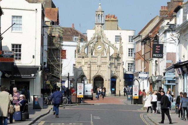 Central Chichester had 342.4 Covid-19 cases per 100,000 people in the latest week, a rise of 18.5 per cent from the week before.
