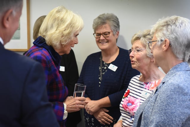 The Duchess of Cornwall visits St Wilfrid's Hospice in Eastbourne for its 40th anniversary. SUS-210511-094752001