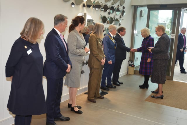 The Duchess of Cornwall visits St Wilfrid's Hospice in Eastbourne for its 40th anniversary. SUS-210511-094956001