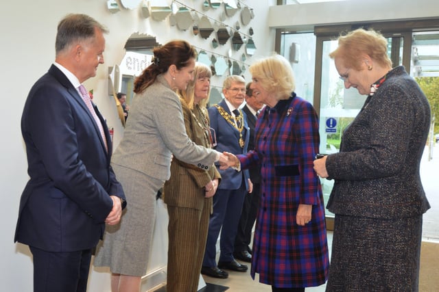 The Duchess of Cornwall visits St Wilfrid's Hospice in Eastbourne for its 40th anniversary. SUS-210511-095008001