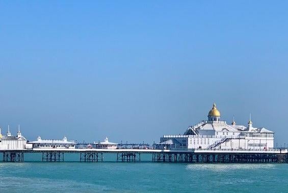 Eastbourne Pier at high tide on a sunny autumn day, taken by Monique Parris with an iPhone XS Max. "Oh what a perfect day," she said. SUS-210511-111742001