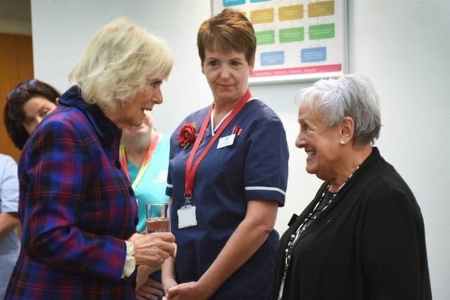 The Duchess of Cornwall visits St Wilfrid's Hospice in Eastbourne for its 40th anniversary. SUS-210511-112352001