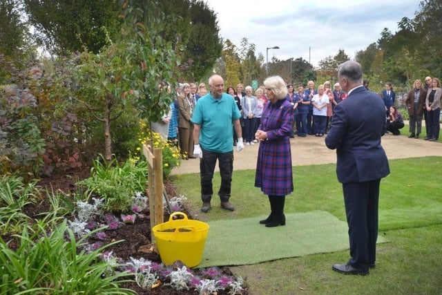 The Duchess of Cornwall visits St Wilfrid's Hospice in Eastbourne for its 40th anniversary. SUS-210511-112402001