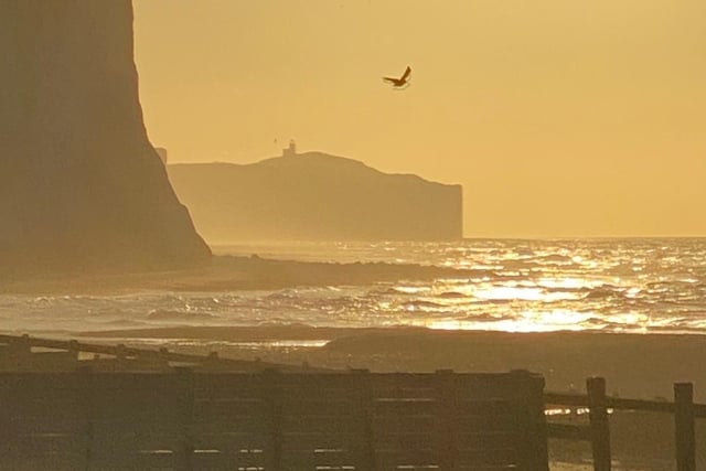 Sunrise at Cuckmere Haven, taken on an iPhone 11 Pro Max by Melanie Wells. "We are blessed to live in such a spectacularly beautiful place," she said. SUS-210511-114635001