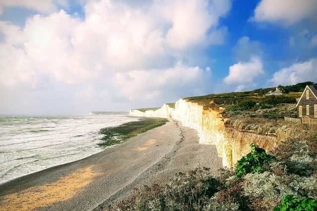 Birling Gap on a blowy Sunday afternoon, taken by Bob Newton with a Samsung S8. "What a wonderful place to visit! Lifts your spirits!" he said. SUS-210511-115016001