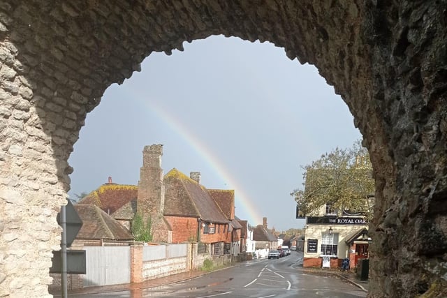 Adele Snashall took this shot of a rainbow spotted from Pevensey Castle. SUS-210511-115159001