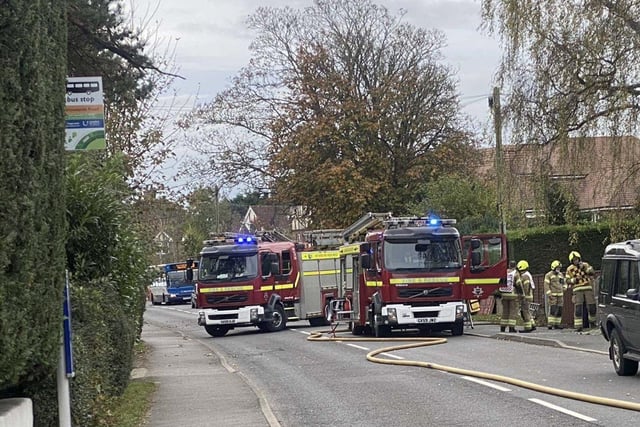 Firefighters at the scene in Hailsham SUS-210611-114304001