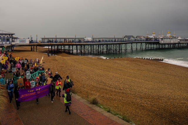 The climate change protest in Eastbourne on Saturday. Picture by Martin Heaps SUS-210711-095352001