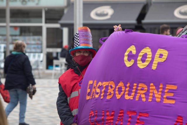 The climate change protest in Eastbourne on Saturday. Picture by Martin Heaps SUS-210711-095515001