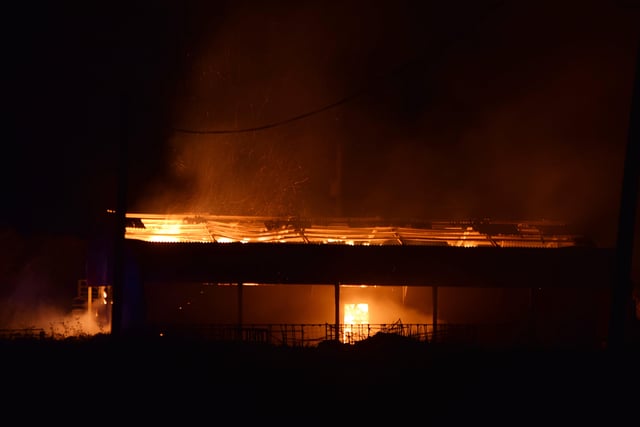 The barn fire broke out at around 10.45pm on Saturday. Picture by Dan Jessup SUS-210711-104603001