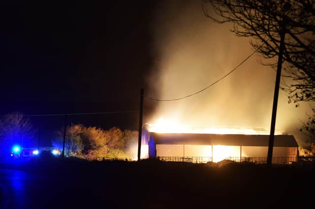 The barn fire broke out at around 10.45pm on Saturday. Picture by Dan Jessup SUS-210711-104530001