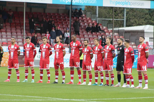 Crawley players before the game