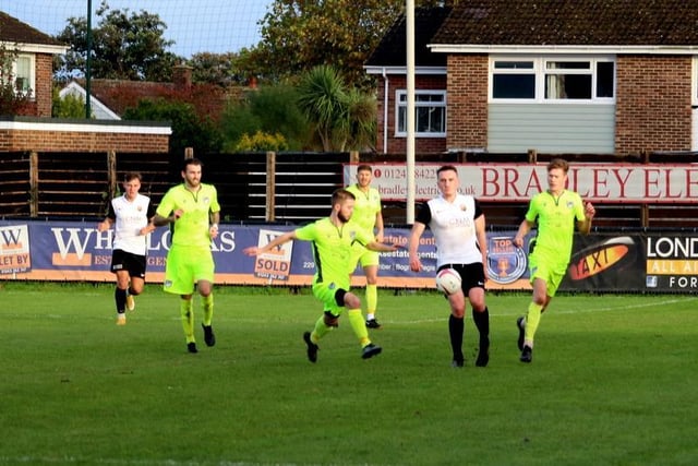 Action from Pagham's home defeat to Bexhill United / Picture: Roger Smith