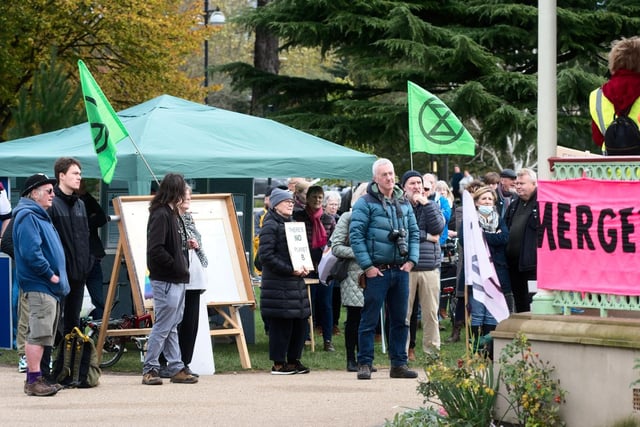 A rally was held in Leamington as part of a Global Day of Action for Climate Justice.