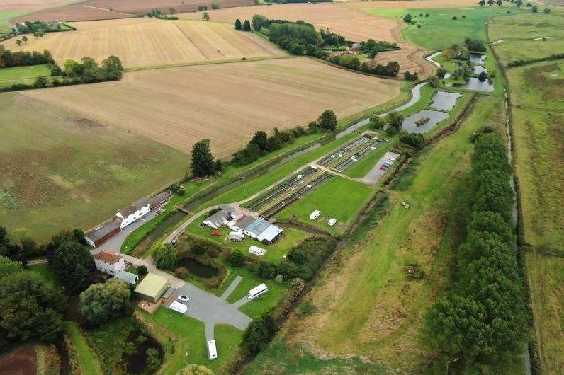 An aerial view of the vast site.