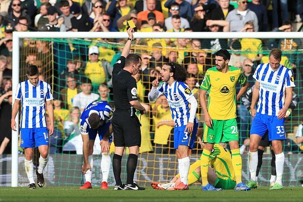 Cucurella was booked during the 0-0 draw at Norwich