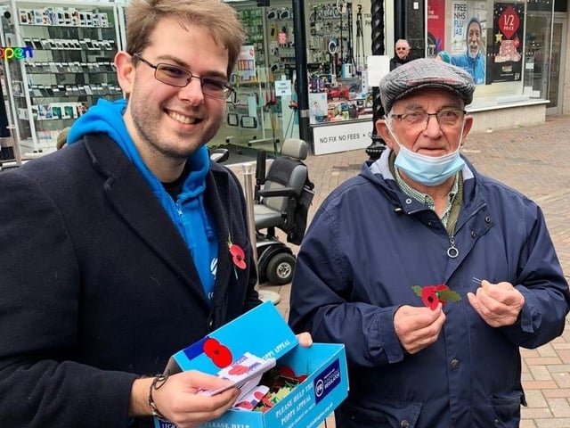 Poppy selling in Eastbourne town centre