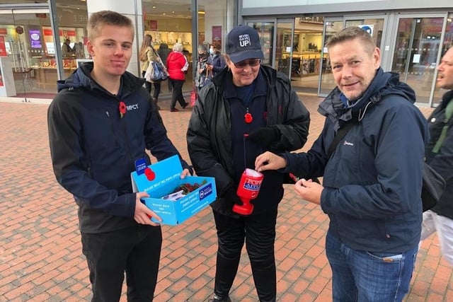 Poppy selling in Eastbourne town centre