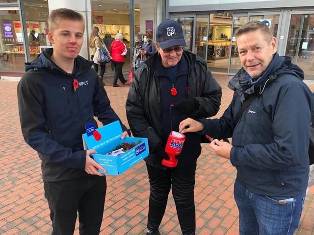 Poppy selling in Eastbourne town centre