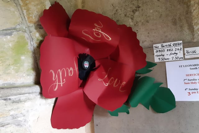 St Leonard's chuch in South Stoke, near Arundel, collaborated with Arundel Church of England School to create a display for Remembrance Day