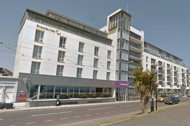 Premier Inn, in Marine Parade, Worthing, is right on the seafront. There is a range of rooms and a restaurant with bar. Picture: Google Maps.
