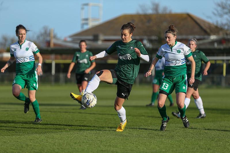 Action from Chichester and Selsey Ladies' FA WNL Cup win over Plymouth / Picture: Sheena Booker