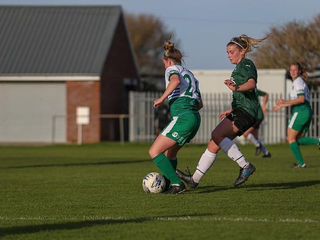 Action from Chichester and Selsey Ladies' FA WNL Cup win over Plymouth / Picture: Sheena Booker