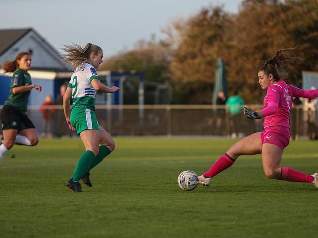 Action from Chichester and Selsey Ladies' FA WNL Cup win over Plymouth / Picture: Sheena Booker