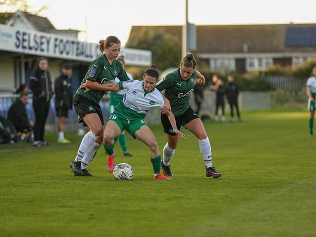 Action from Chichester and Selsey Ladies' FA WNL Cup win over Plymouth / Picture: Sheena Booker