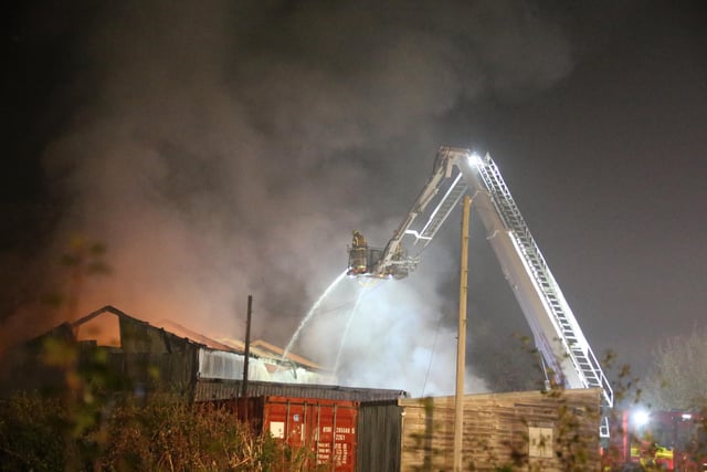 The blaze broke out in an industrial unit in Station Road, Loxwood