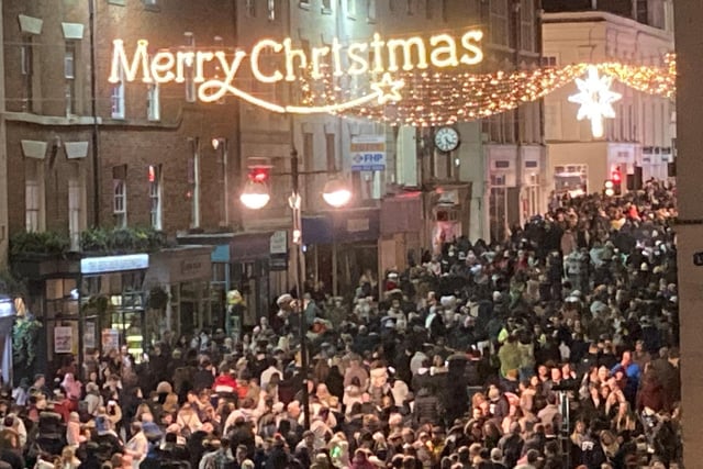 A large crowd attended the Leamington festive lights switch-on event during which the the switch-on of the Rotary Club of Royal Leamington Spa's tree of light took place.