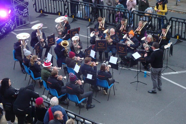 Royal Spa Brass perform at the switch-on event.