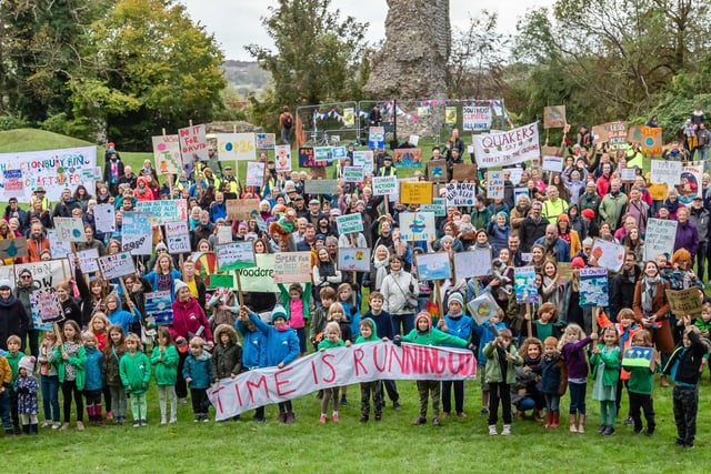 More than 450 people from Steyning, Bramber and Upper Beeding gathered for the big climate march