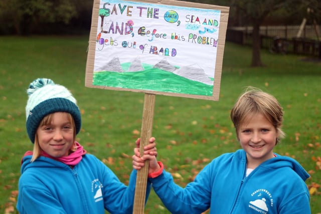 Youngsters at the big climate change march on Saturday