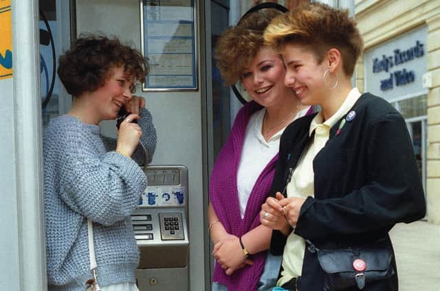 Friends Liz Brewer, on the phone, Jools Lambe and Tania Warren in middle pictured by Chris Porsz.
