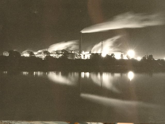 An atmospheric shot of British Sugar at night.