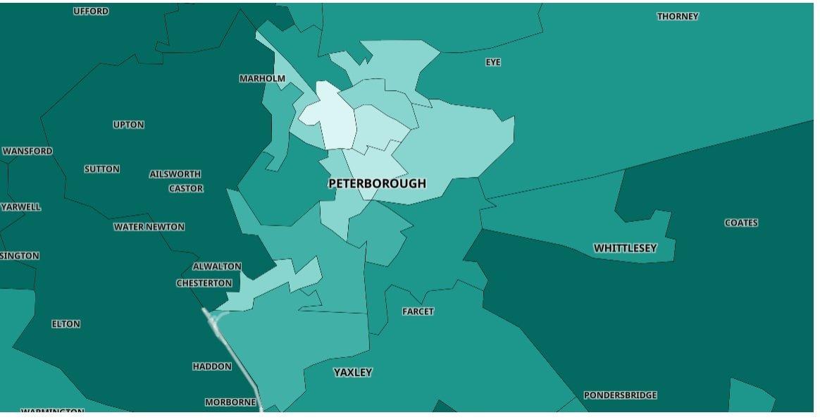 Peterborough: First dose: 67.1 per cent Second dose: 60.9 per cent