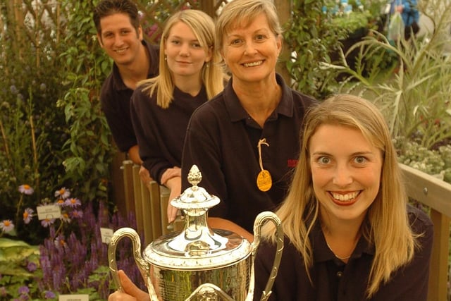 East  of England country show 2004 -best trade stand award at the flower show went to Tizzy Barrett, Trina Bache, Amy Robinson and Chris Measurers of the Walled Garden centre at Elton