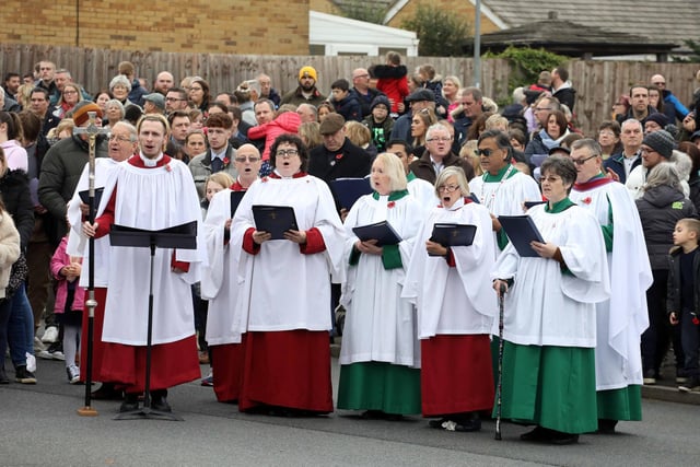All Hallows Church choir lead the singing