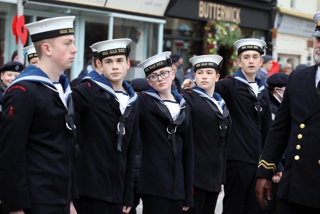 Kettering Sea Cadets get ready for the parade