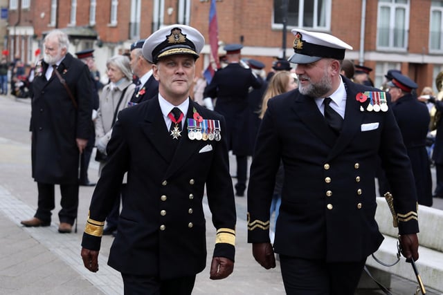Rear Admiral Kyte arrives to inspect the cadets