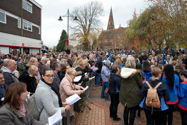 Crowds gathered to Remembrance Sunday in Burgess Hill