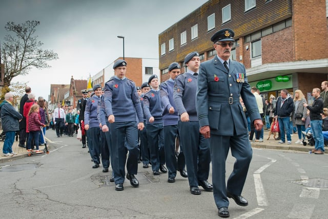 The Remembrance Sunday parade in Burgess Hill