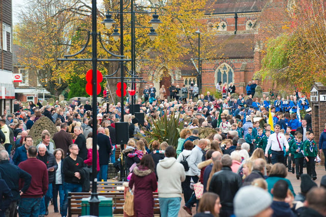 People gathered in Burgess Hill for Remembrance Day