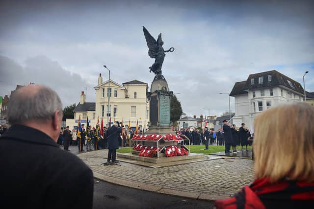 Eastbourne Remembrance Sunday service 2021. 14/11/21 SUS-211114-141547001