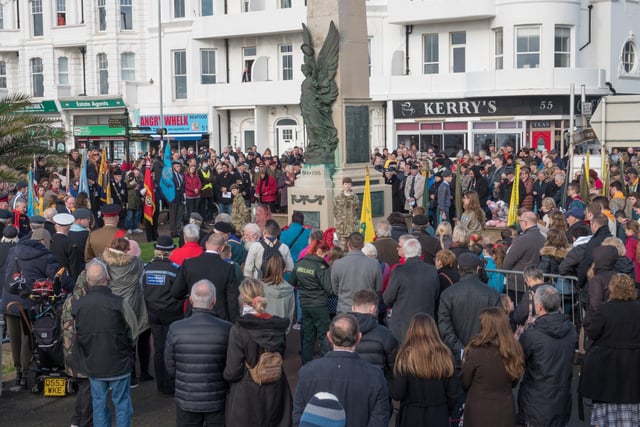 Remembrance service 2021 in Bexhill. Photo by Jeff Penfold JTP53. SUS-211115-084435001